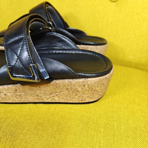 FitFlop Fino Feather Toe Post Black Slides Slipper Thong Sandals Black Women's 8 - Picture 4 of 8